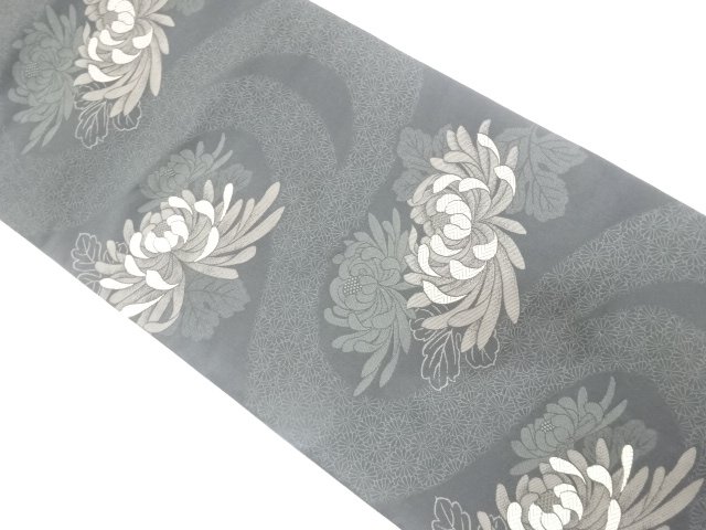 JAPANESE FUKURO OBI / WOVEN KIKU & STREAM